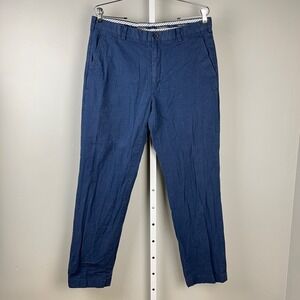 Brooks Brothers Clark Chino Pants Mens 35x32 Navy Blue Seersucker 100% Cotton